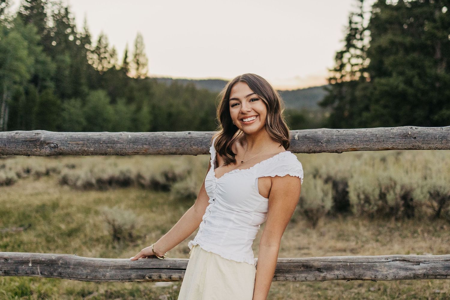 Beautiful snowy mountain senior portrait session in Utah.