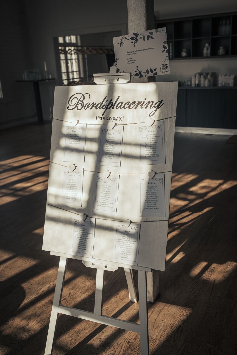 Bröllops bordsplacering på Reveljon nya varvet i Göteborg