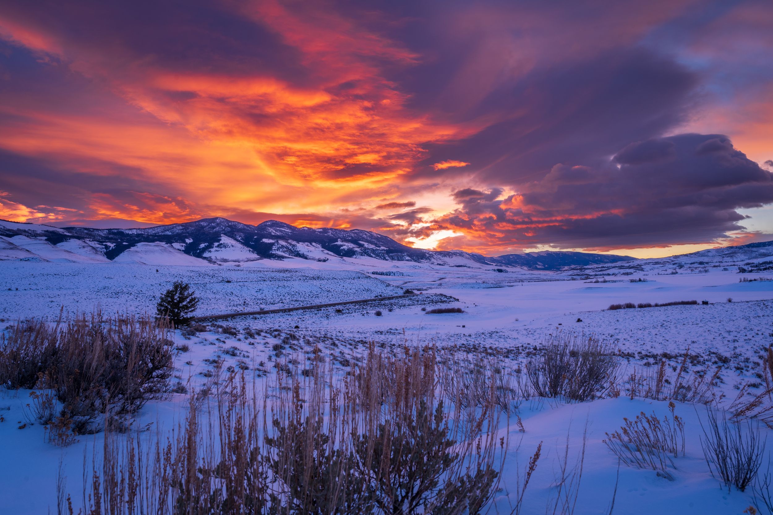 Snowy sunrise shot near Green Mountain Reservoir by Denver Hospitality, Travel & Tourism photographer Captain Colorado Photography.
