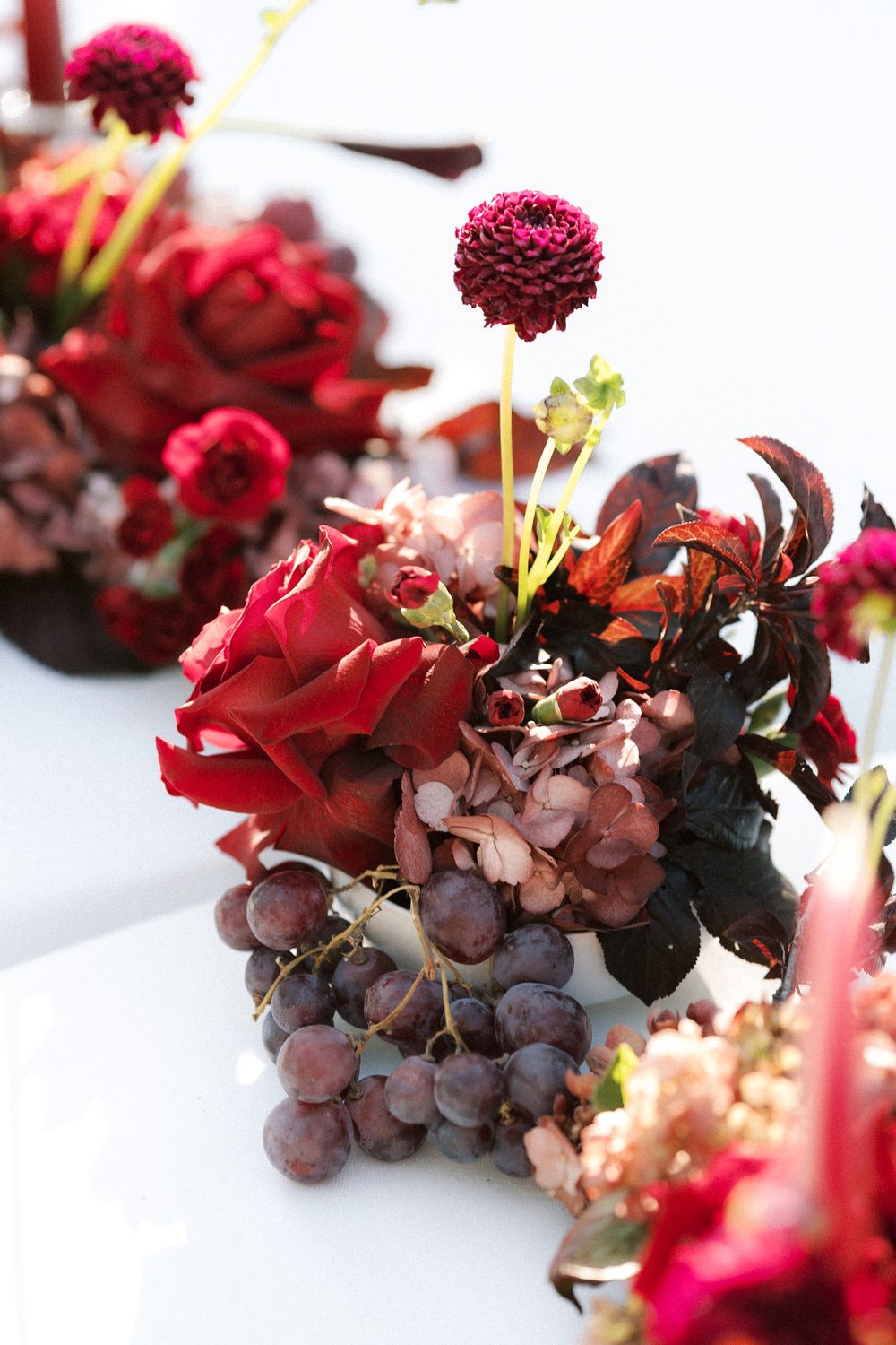 wedding table setting with floral design in Portugal venue