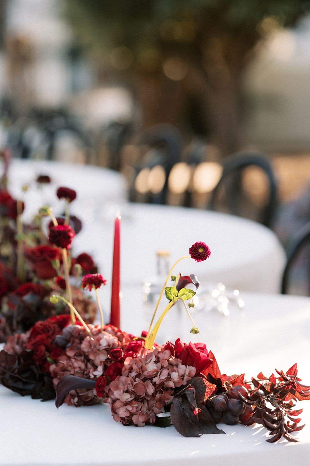 beautifully styled reception tables at wedding in Portugal