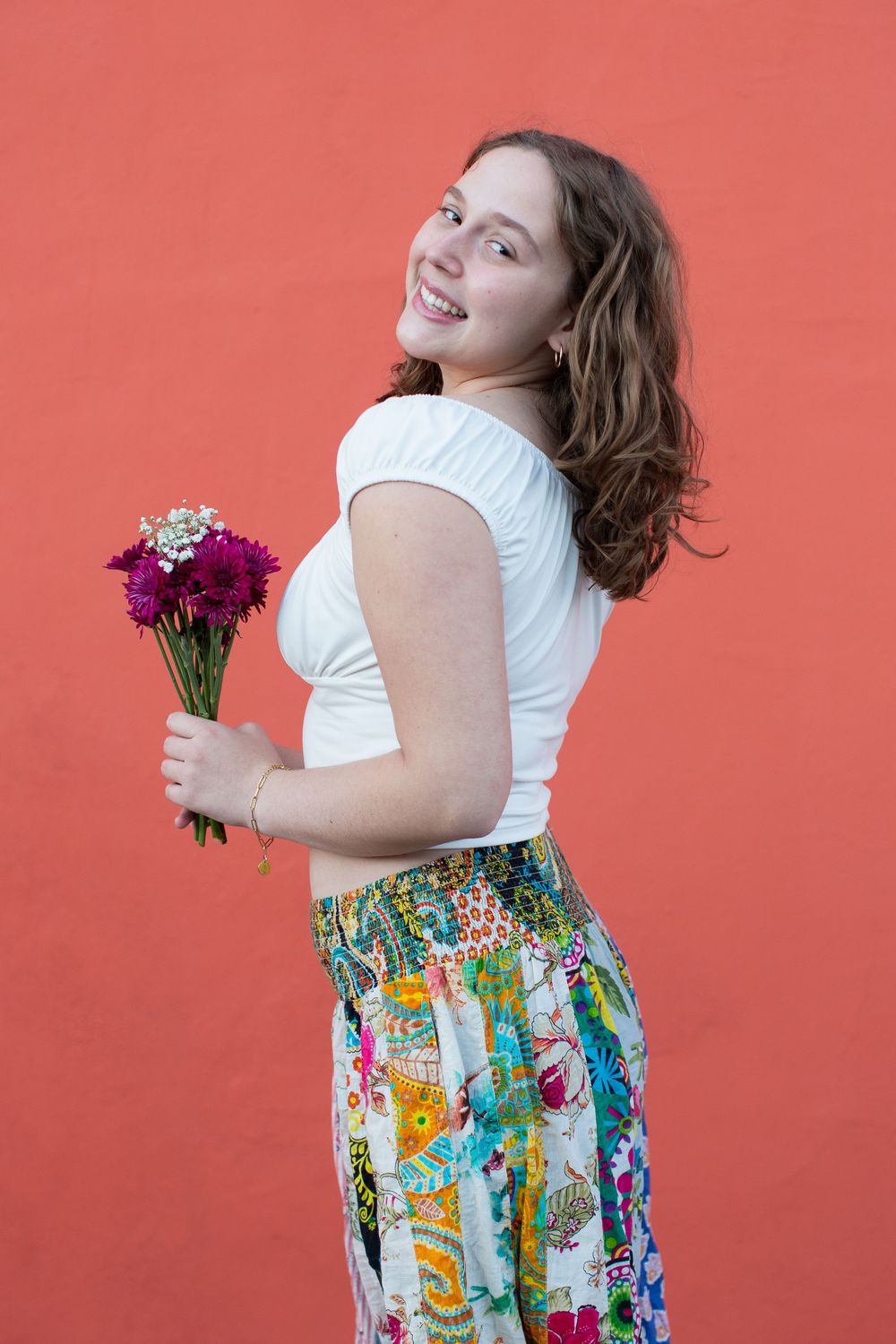 Senior Photo with flowers in Tucson, Arizona