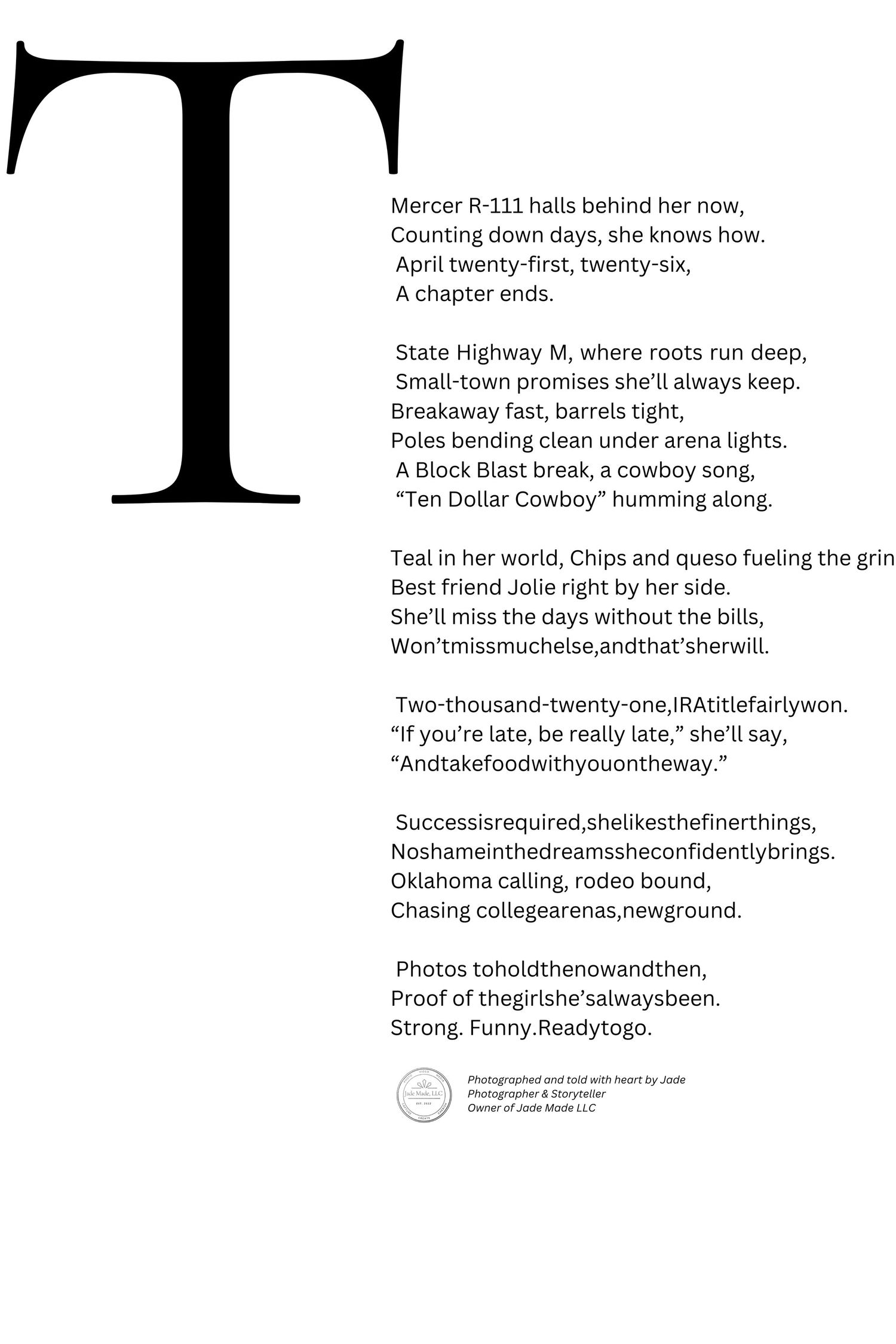 A black and white image showing three stanzas of poetry arranged vertically on a white background.