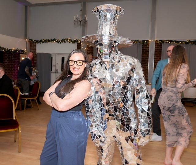 behind the scenes photo of photographer with disco dancer at a surprise party nottingham
wedding photographer
nottingham photographer
derby