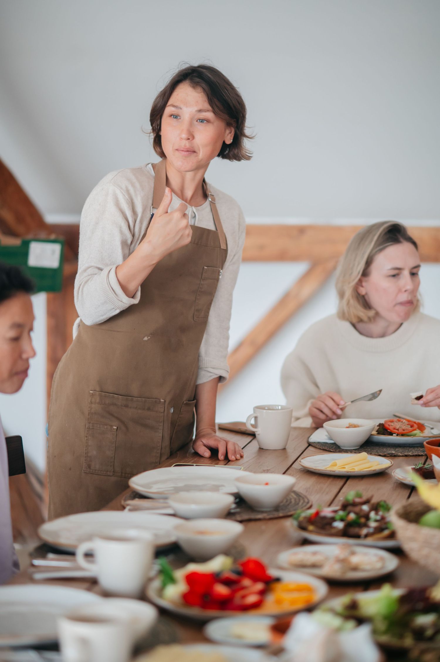 meal time at female yoga retreat in portugal