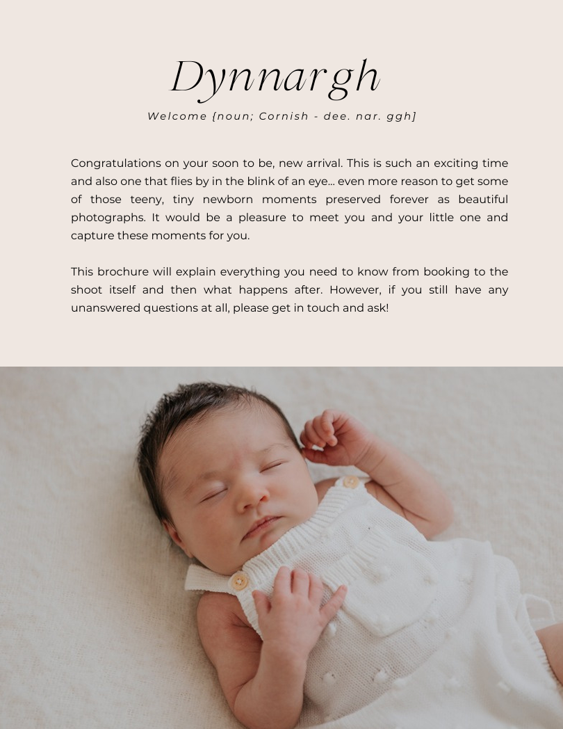A peaceful sleeping newborn baby in a white outfit, lying on a soft cream blanket for a newborn photo session in Cornwall studio.