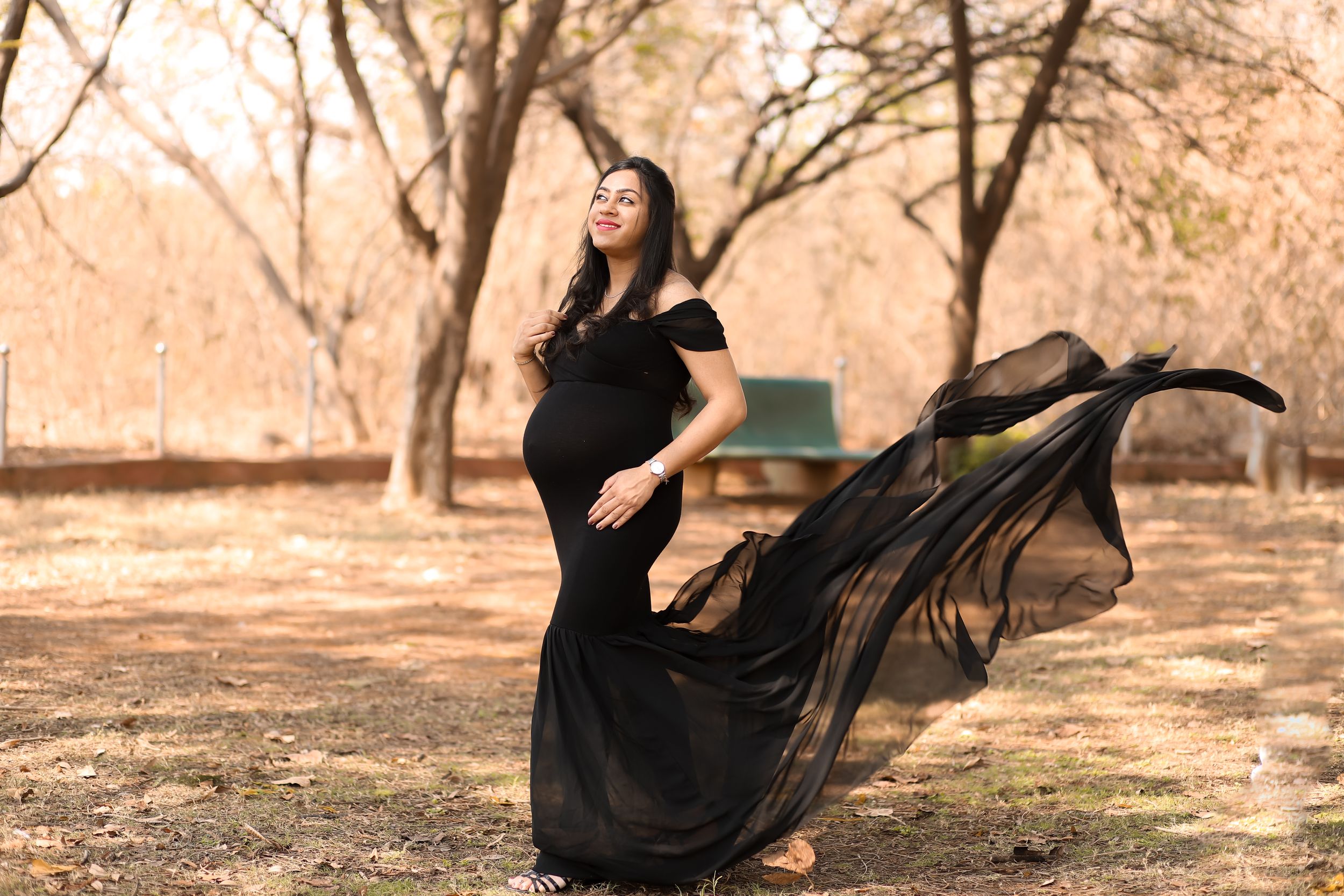 Black Flowy Dress - Fits size S, M, L