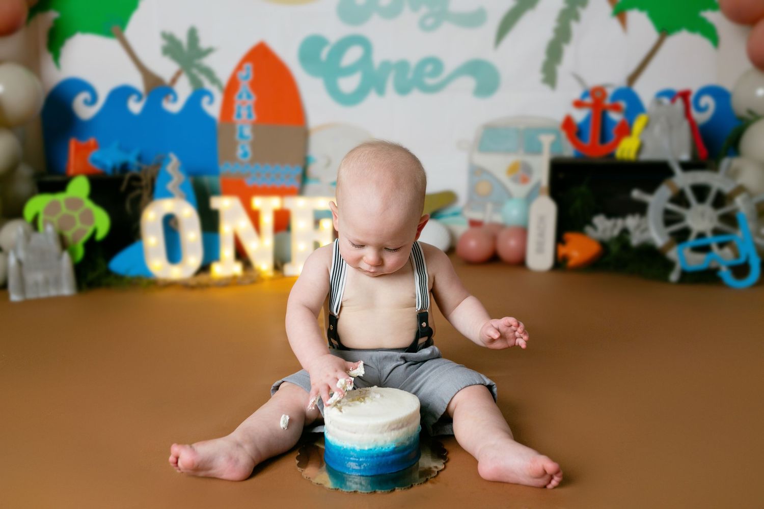 Sanford Cake Smash Photography, Orlando Cake Smash Photography, The Big One birthday, 1st Birthday photos, Cake Smash Photographer