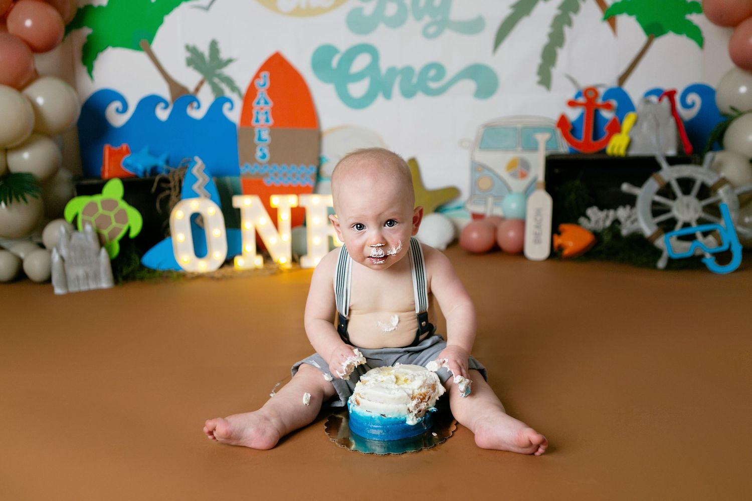 Sanford Cake Smash Photography, Orlando Cake Smash Photography, The Big One birthday, 1st Birthday photos, Cake Smash Photographer