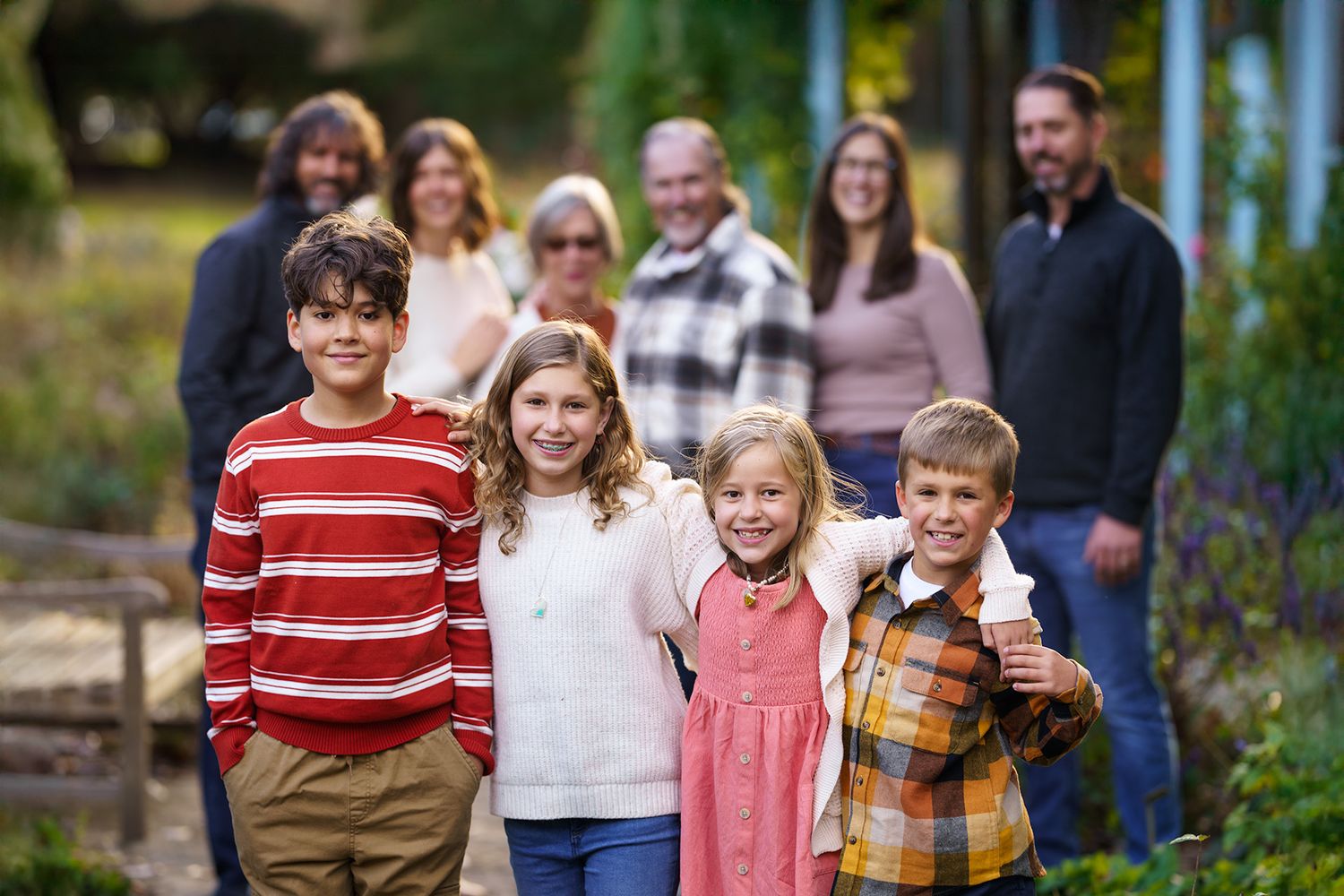 Multi-generation family photo at golden hour, by Jamie Macey Photography