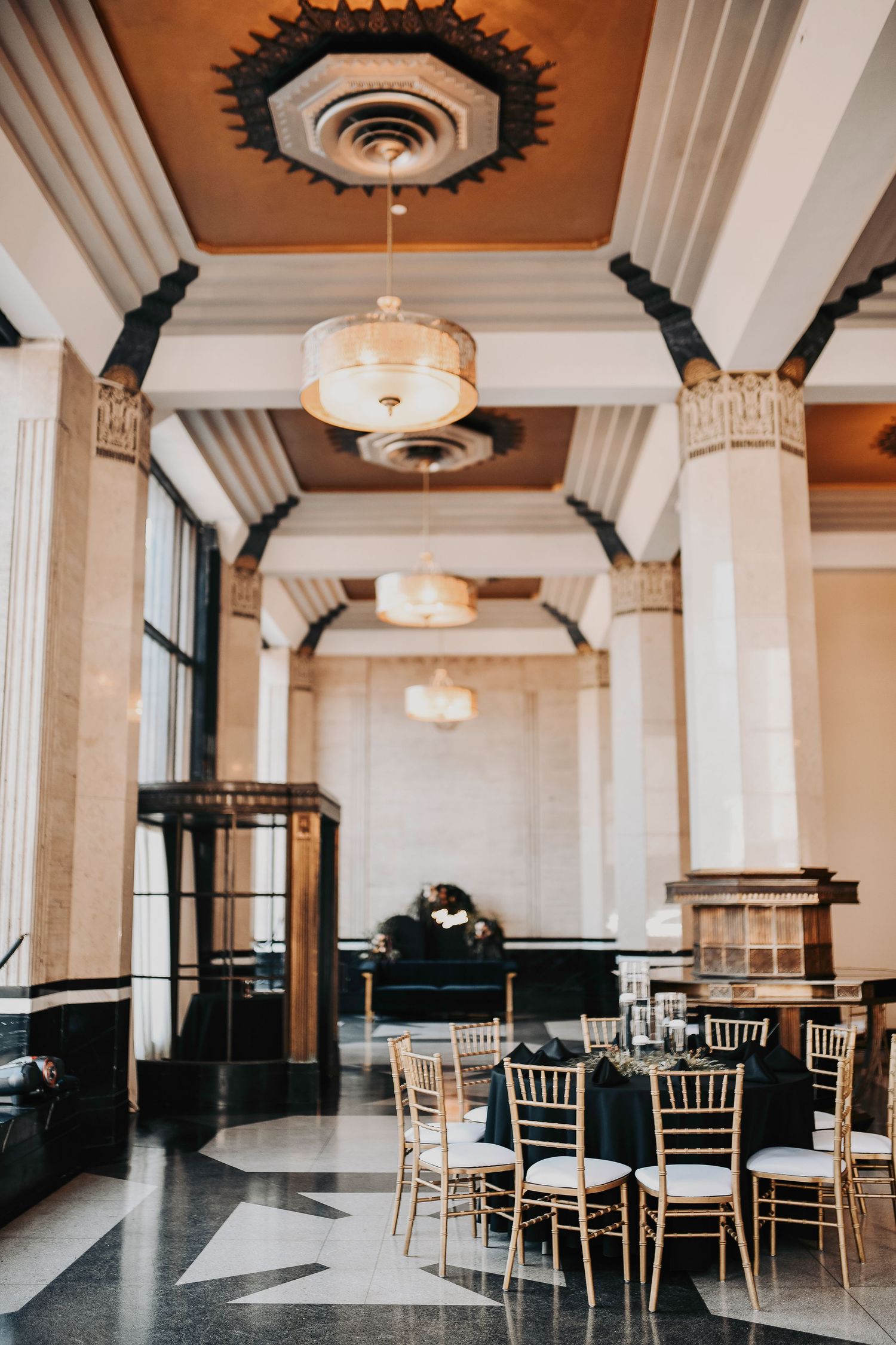 elegant photo of reception hall at the carlisle room