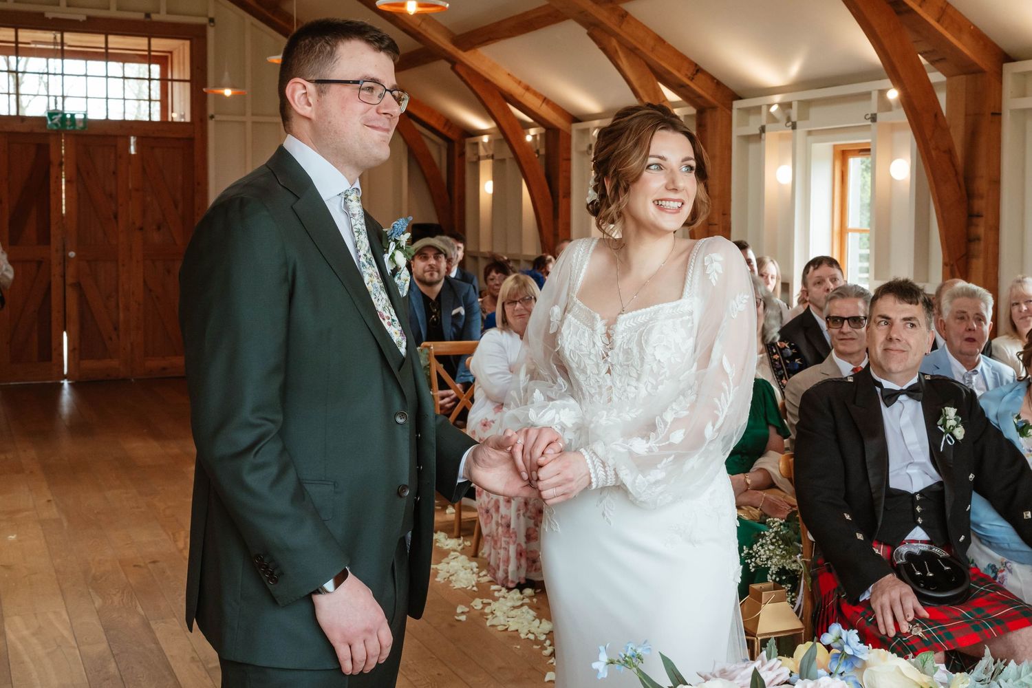 Hyde House Wedding Photographer Cotswolds Zara Davis Photography Gloucestershire Cheltenham inside barn March Wedding