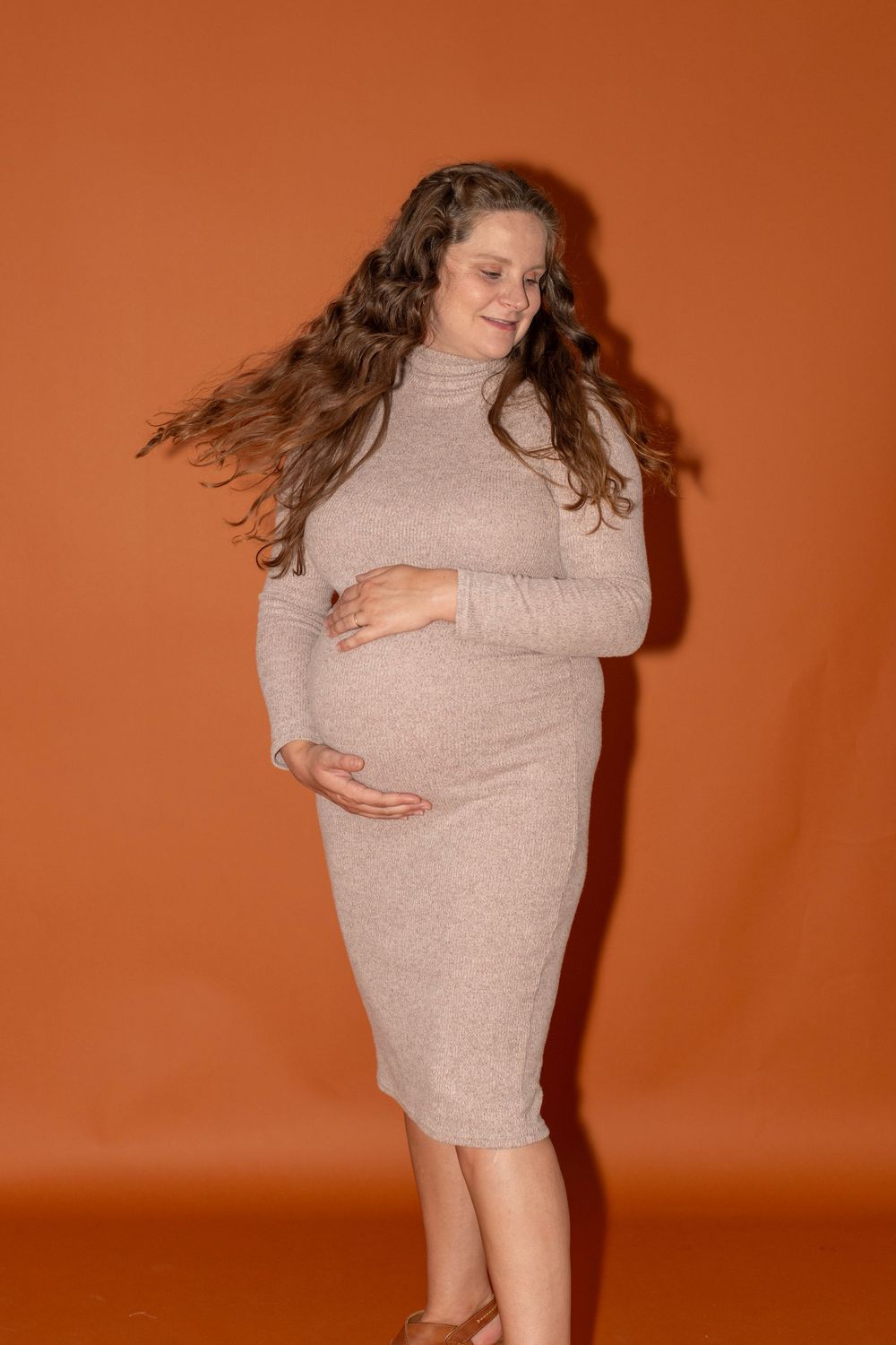 Maternity session in studio at Joyride Social Studio in Lexington, SC.
