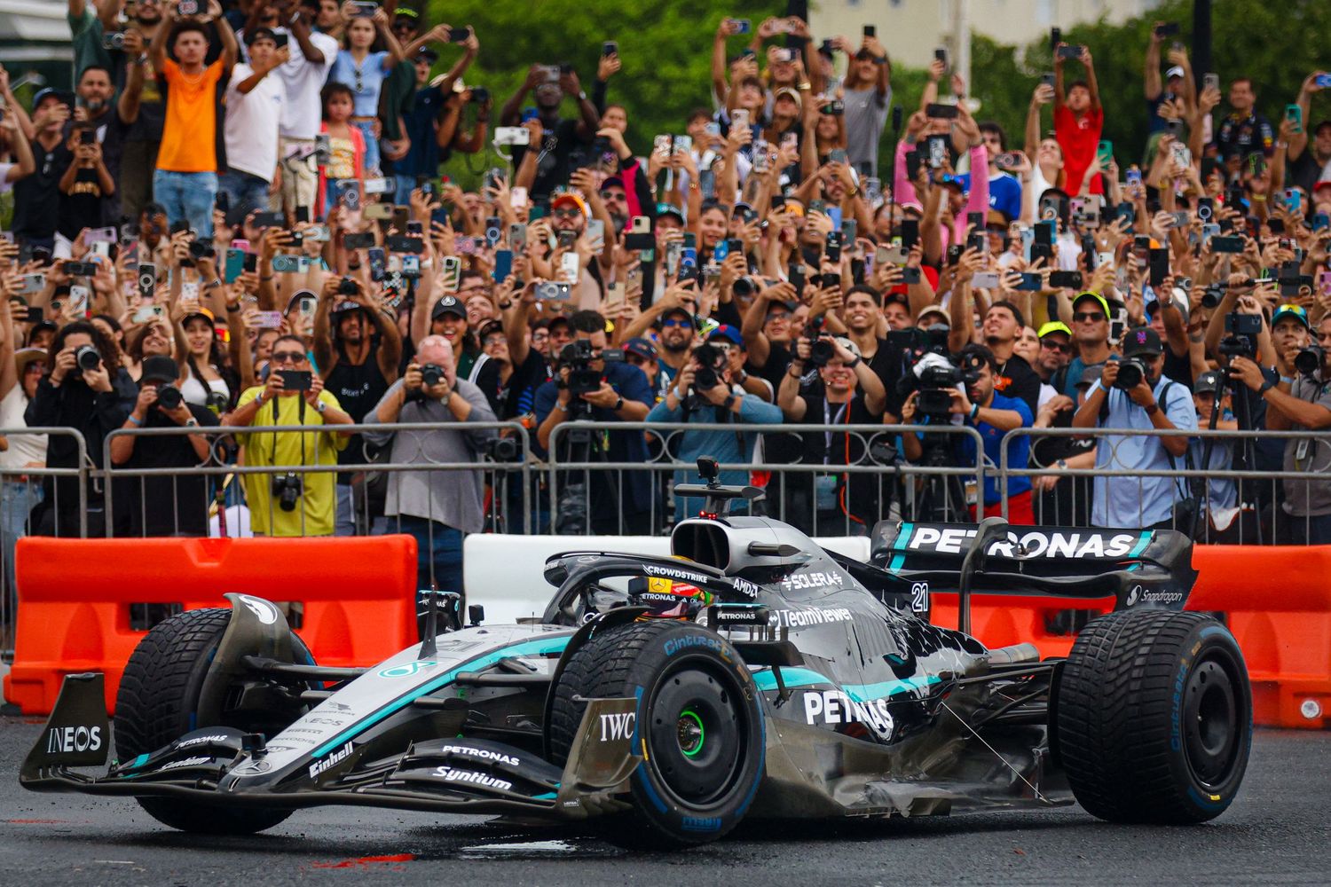 Esteban Gutierrez Mexico Mercedes-AMG Petronas F1 Team drives a demo run at Puente Dos Hermanos