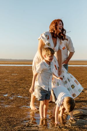 A fun family beach photography session in Wickham, WA