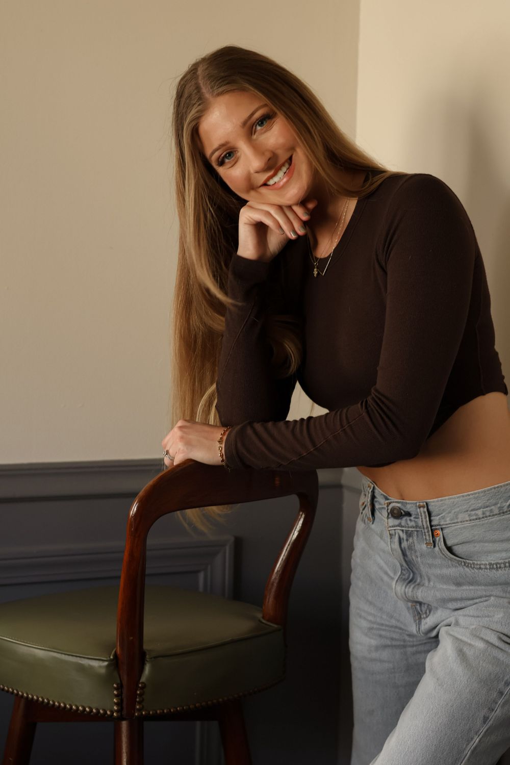 Candid lifestyle portraits showing natural expressions and casual styling.