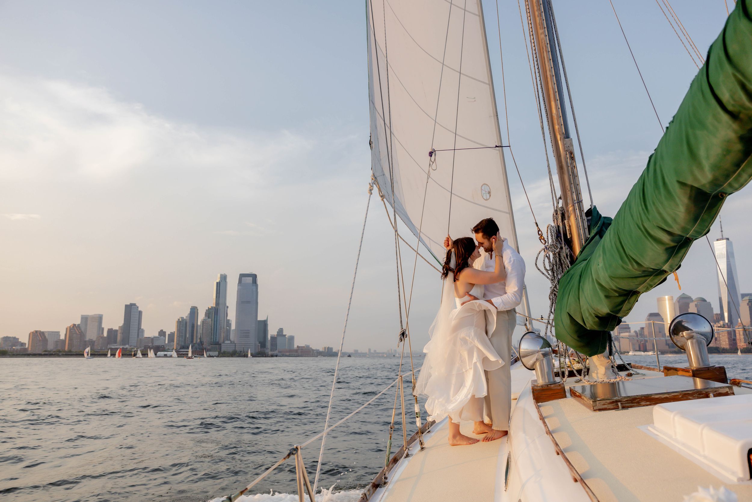 NYC Photographer - Sailboat Elopement in the Hudson River