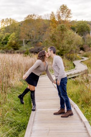 New Jersey Photographer - Fall couples photoshoot at the Appalachian Trail Boardwalk in Vernon, NJ