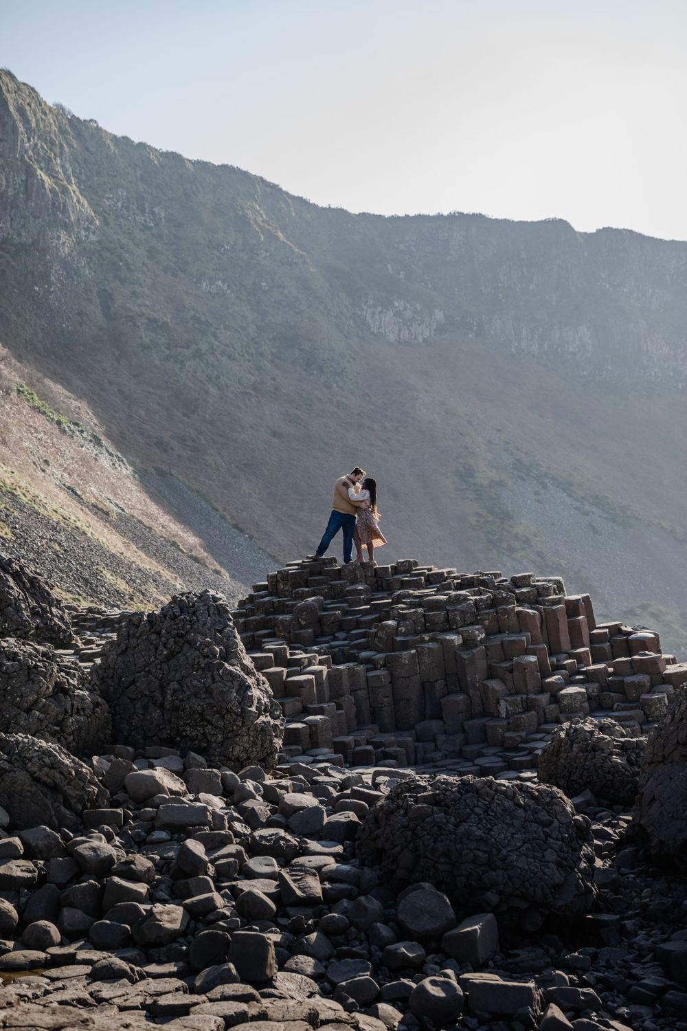 engagement session at the Giants causeway in Northern Ireland