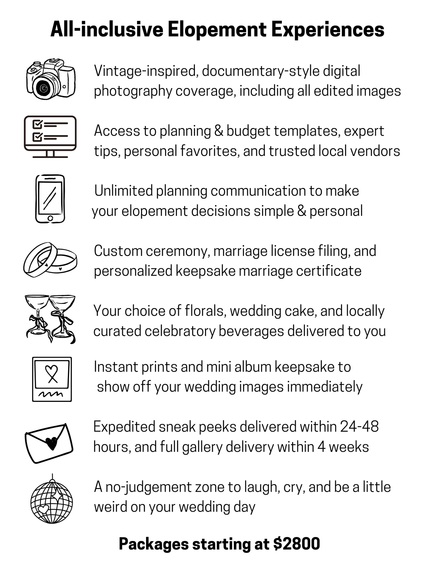 all inclusive elopement experiences asheville NC florals officiant photography planning SC TN GA