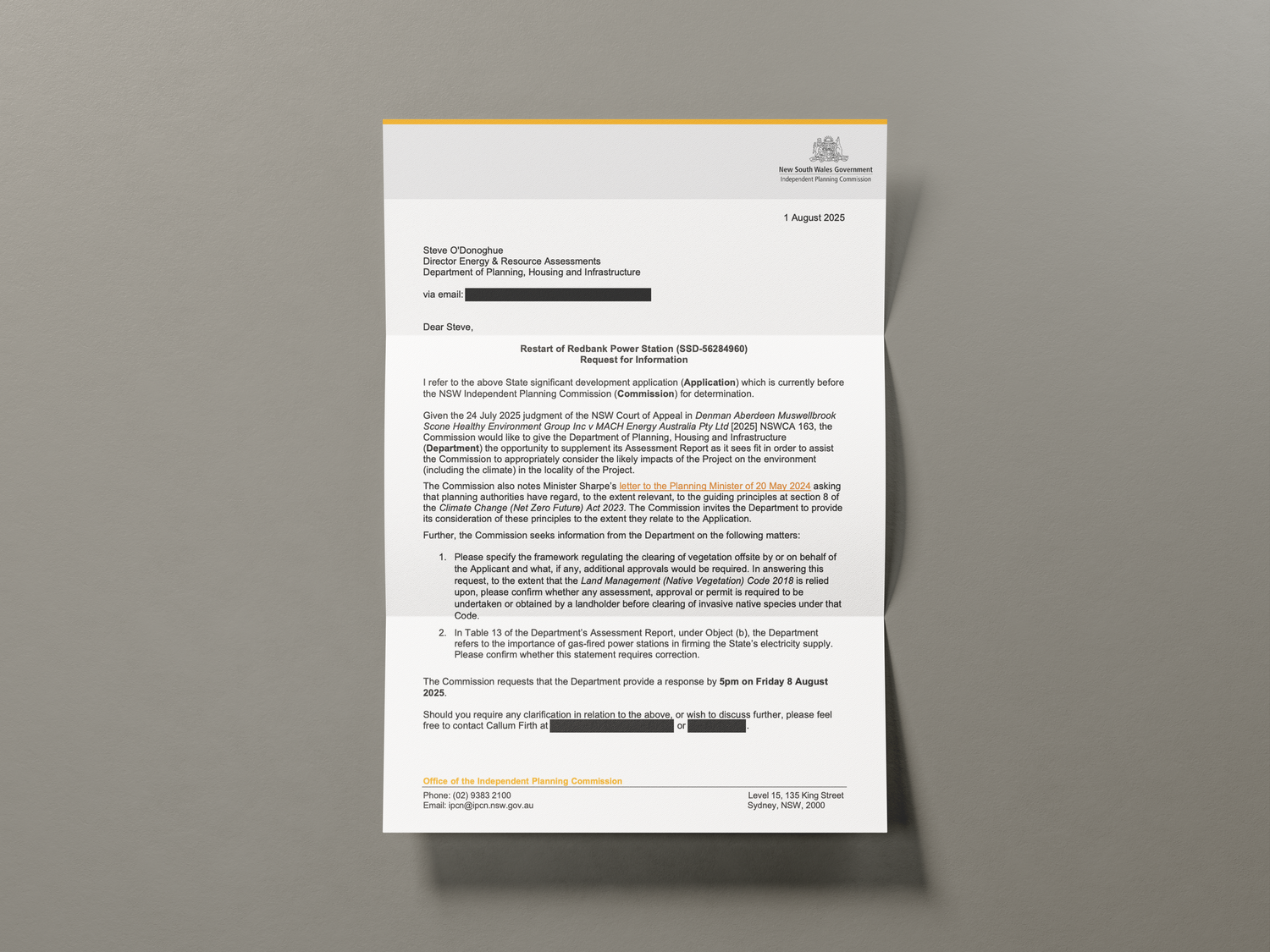 Multiple business documents or letters arranged in a row showing official correspondence and paperwork.