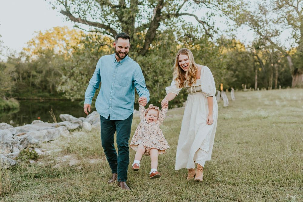Lifestyle family photos with candid movement and relaxed, natural posing.