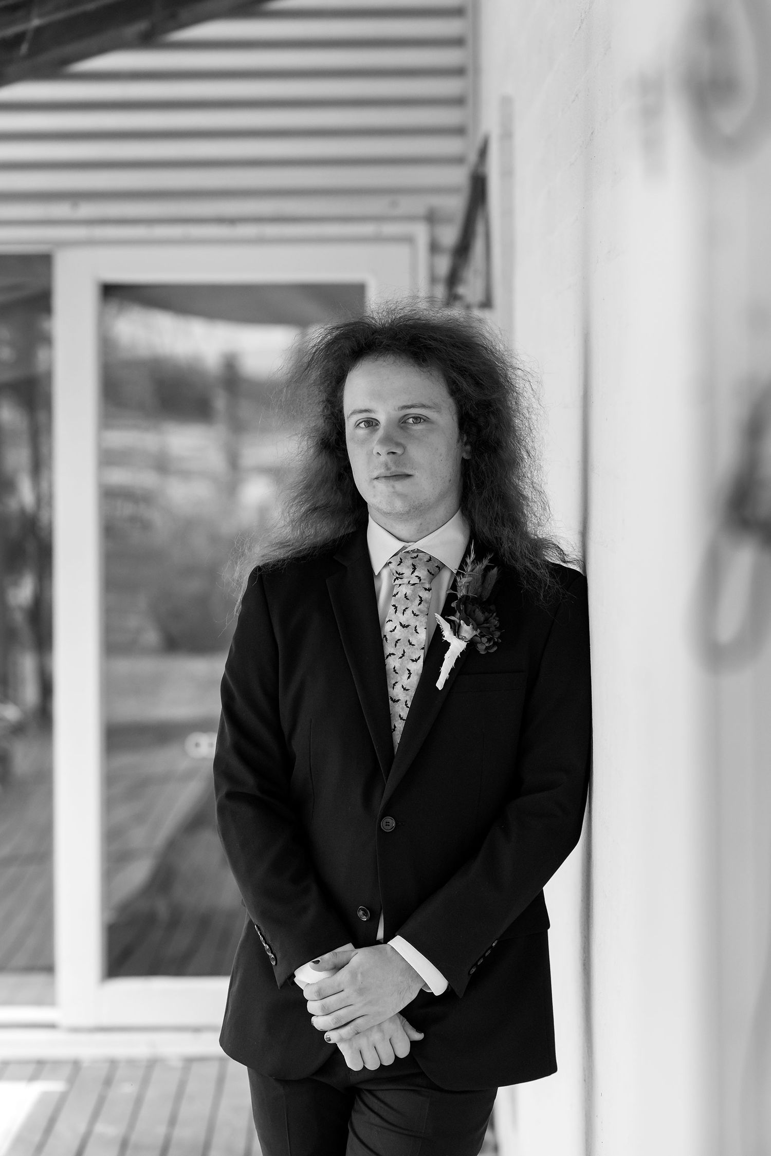 Kat and Alex's Lake Eppalock Halloween Wedding captured in B + W  by Jason Robins, 2025 NZIPP Australian Wedding Photographer of the Year.