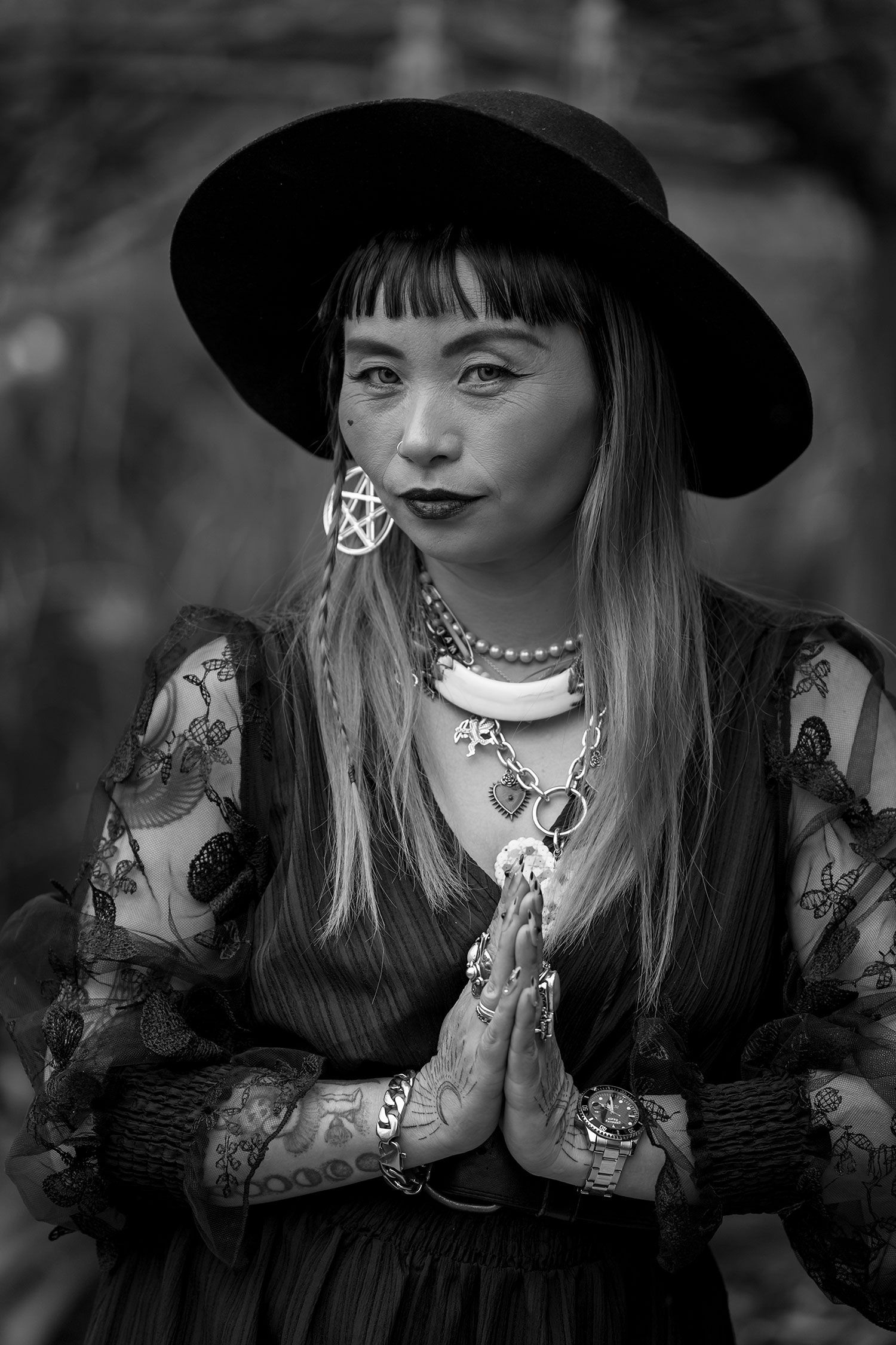 Kat and Alex's Lake Eppalock Halloween Wedding captured in B + W  by Jason Robins, 2025 NZIPP Australian Wedding Photographer of the Year.
