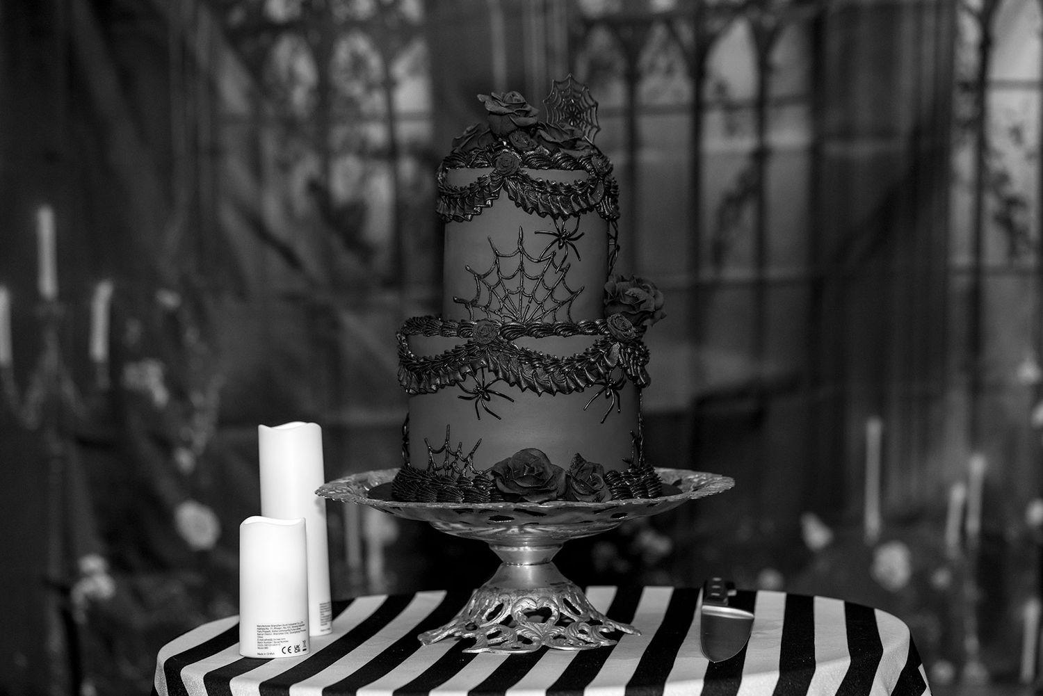 Kat and Alex's Lake Eppalock Halloween Wedding captured in B + W  by Jason Robins, 2025 NZIPP Australian Wedding Photographer of the Year.