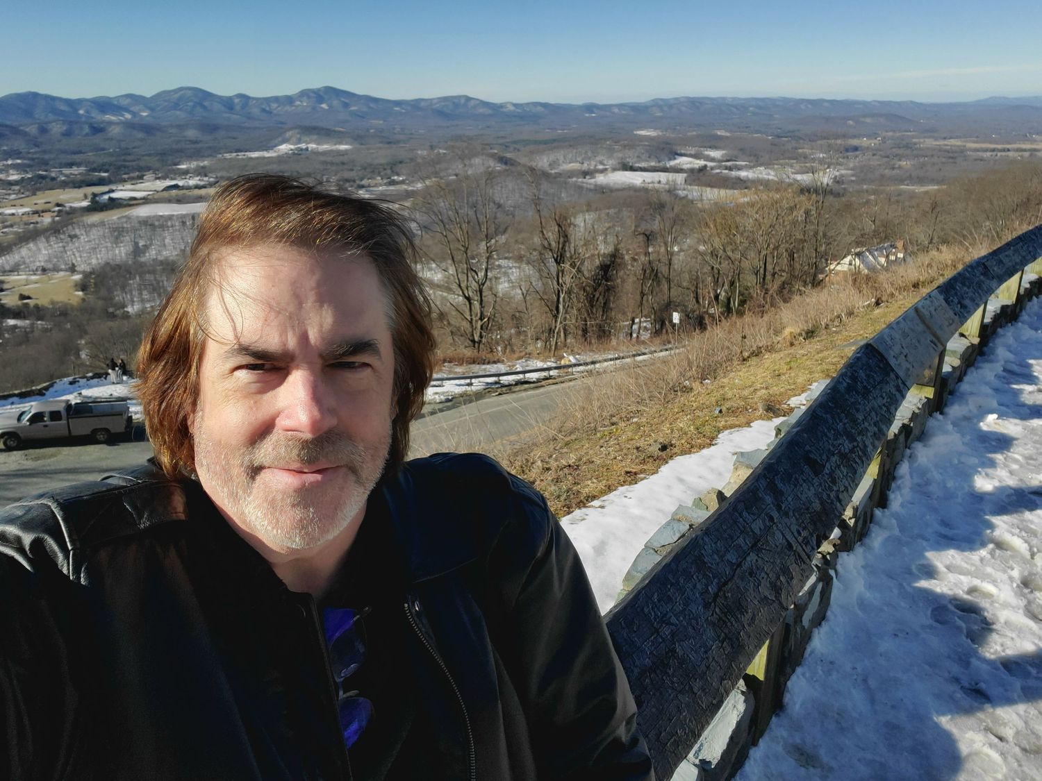My photo with the Rockfish Valley Virginia in the background