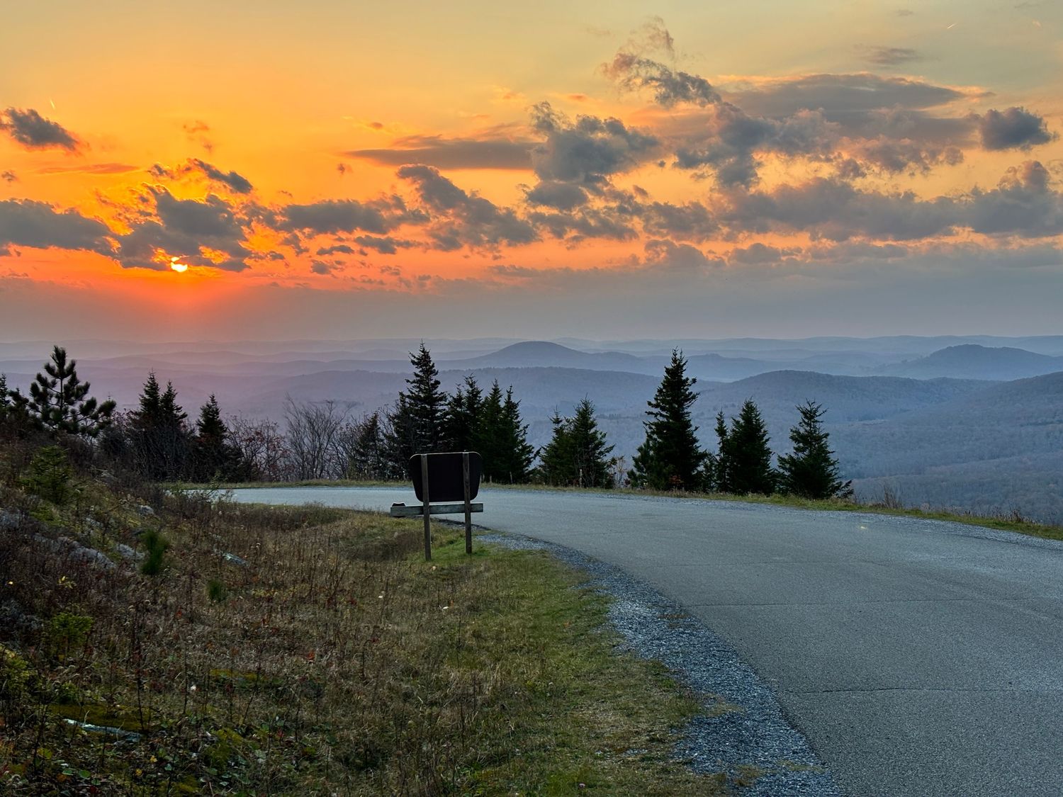 View west from Spruce Knob summit West Virginia