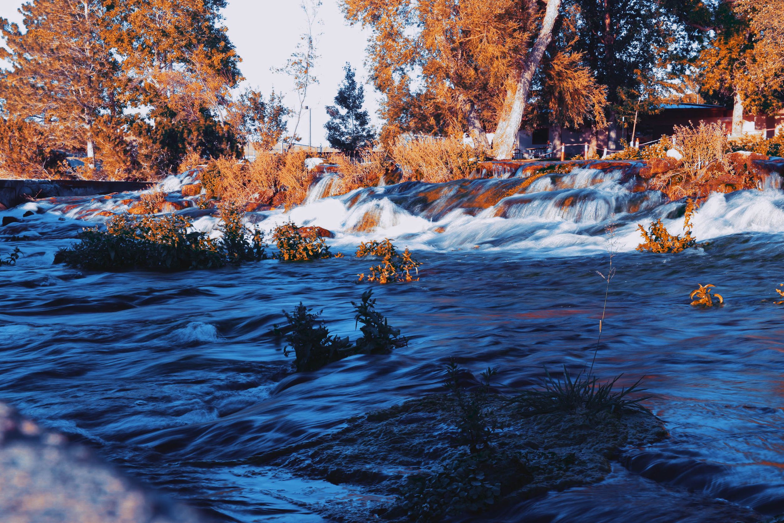 water flowing over rocks