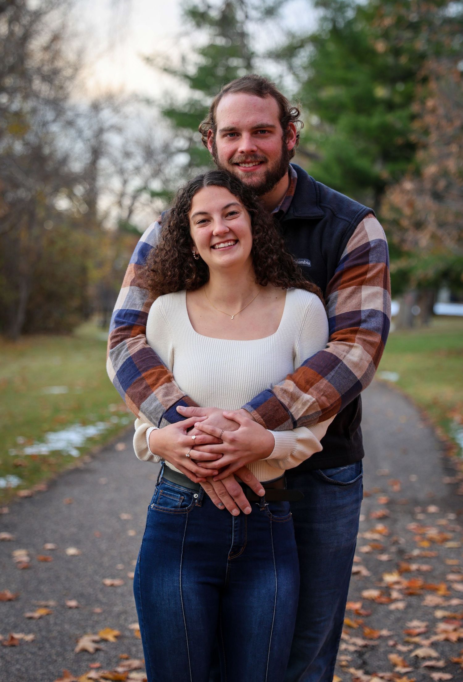portrait of a young couple hugging