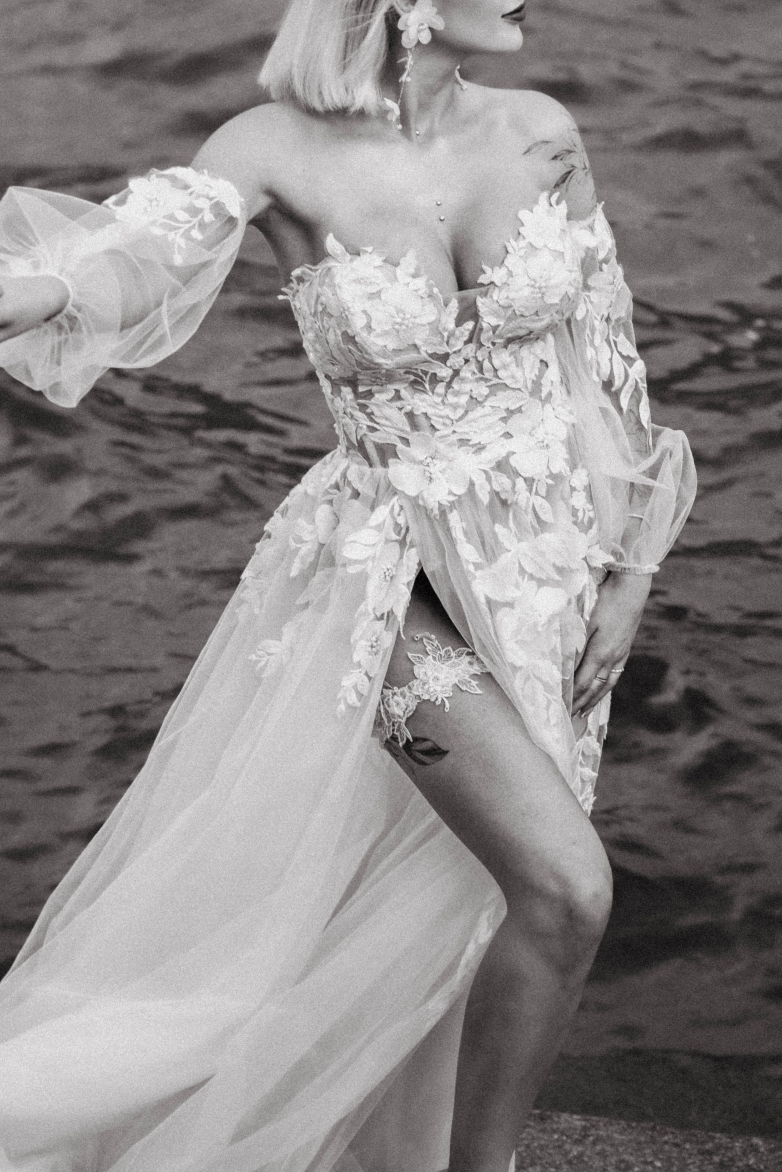 Romantic wedding session at Lake Como in Varenna, Italy