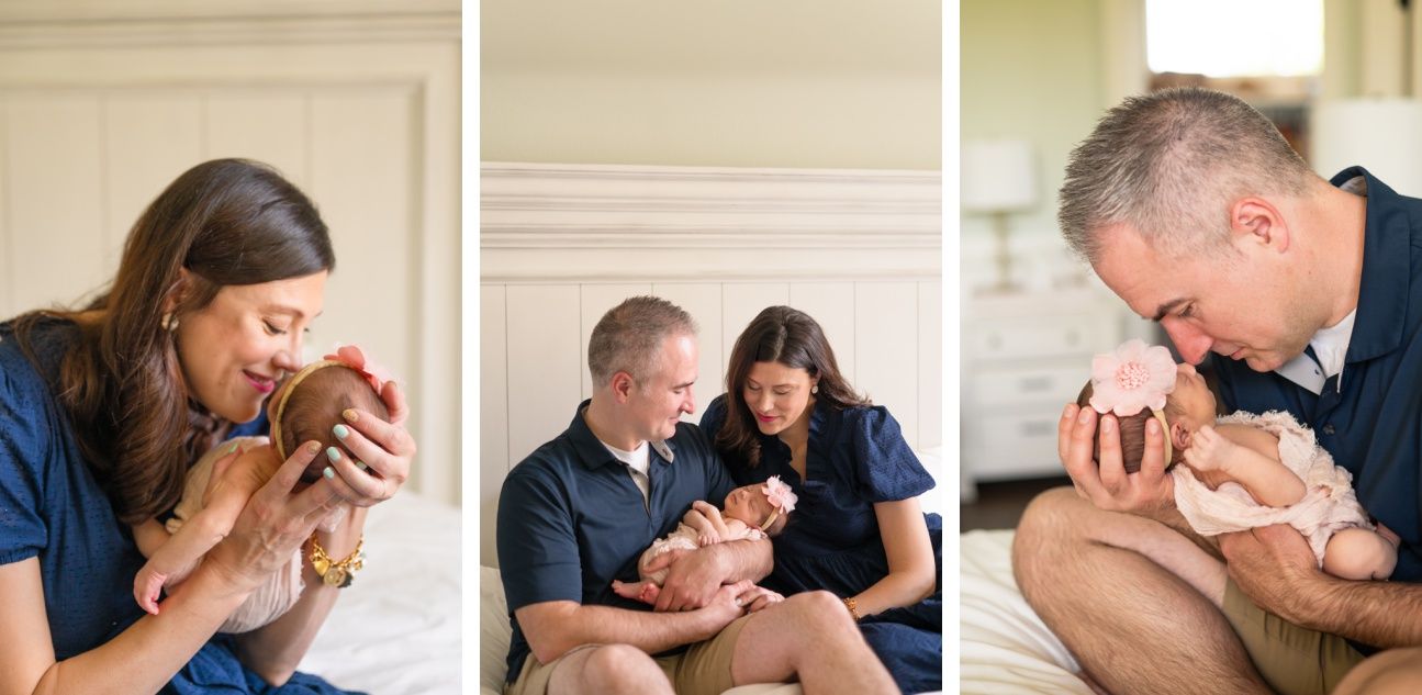Newborn Baby Girl with Family in Home Natural Light Session by Bartlesville Newborn and Family Photographer Kristi Bray Photography