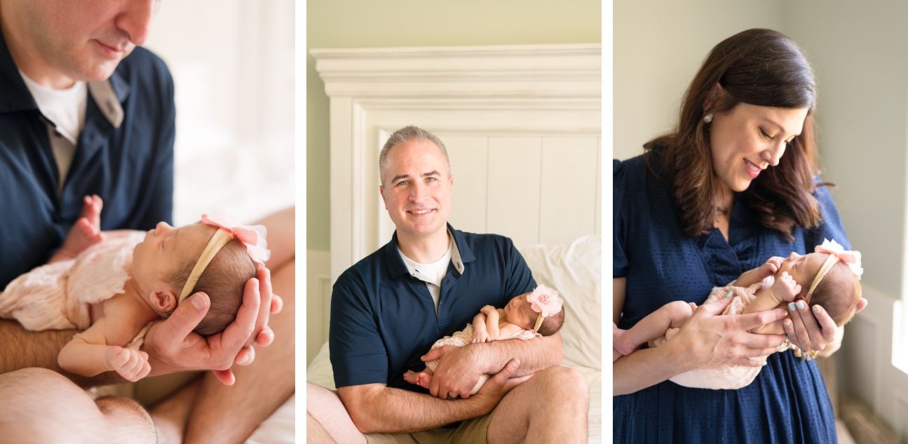 Newborn Baby Girl with Family in Home Natural Light Session by Bartlesville Newborn and Family Photographer Kristi Bray Photography