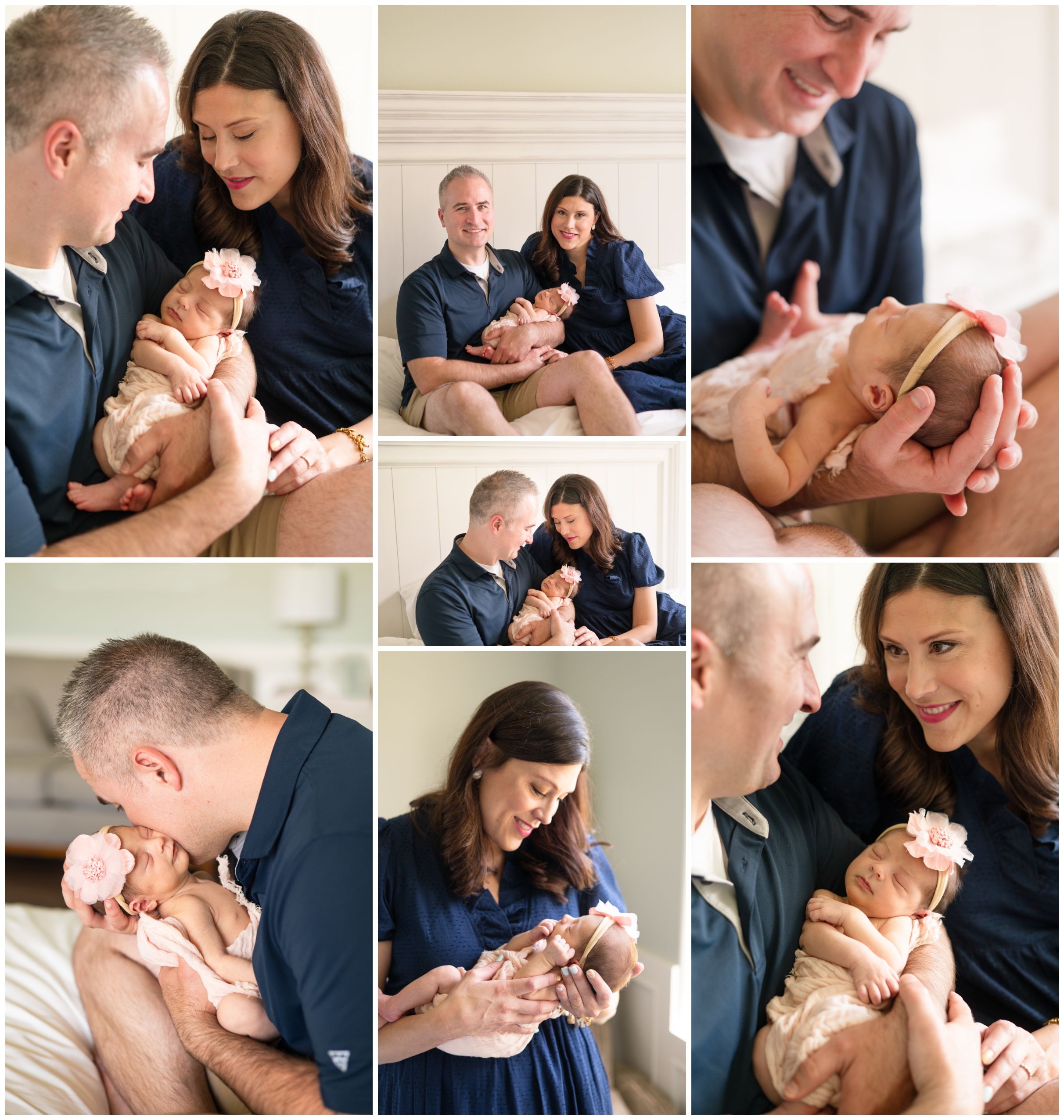 Newborn Baby Girl with Family in Home Natural Light Session by Bartlesville Newborn and Family Photographer Kristi Bray Photography