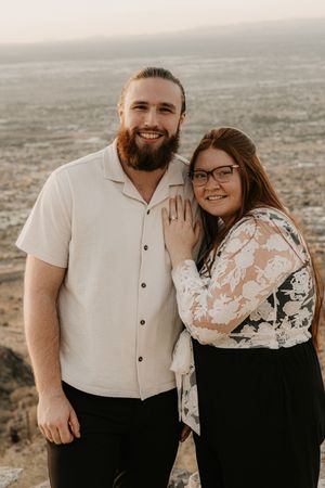 Story driven engagement portraits captured outdoors in Goodyear Arizona.