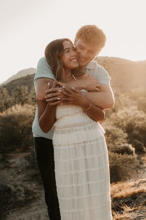 Romantic sunset couples portraits photographed by BOSC Photography in Arizona.