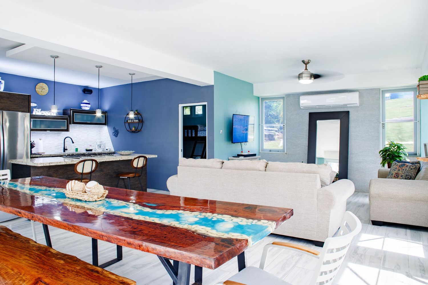 Real estate photography. Dining room, kitchen, living room. Vega Baja, Puerto Rico.