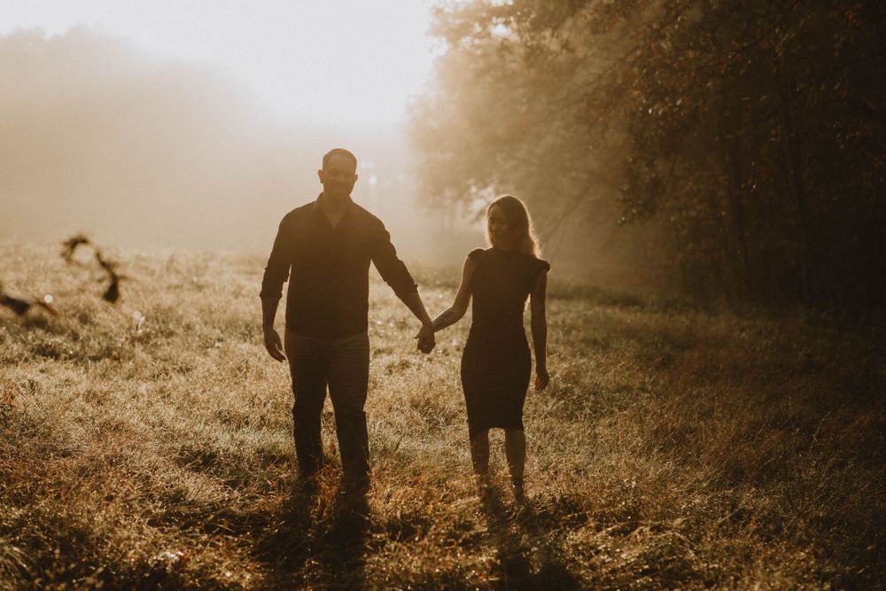 yellow creek spill way, indiana pa photographer, moody fall foggy engagement, engaged, pittsburgh photographer