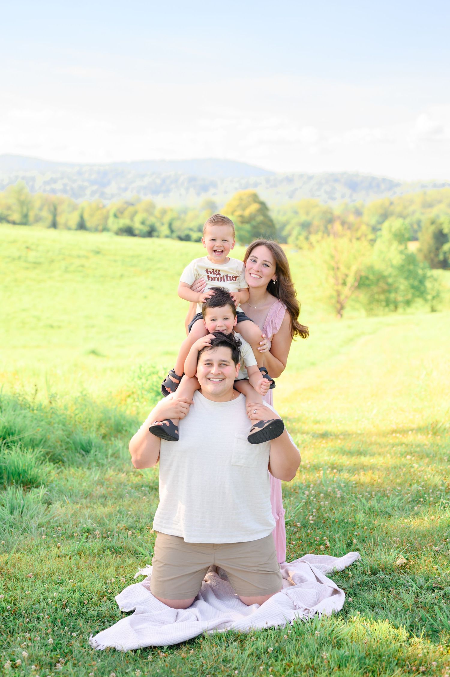 Lifestyle golden hour family session at Sweet Briar College in Amherst, VA.
