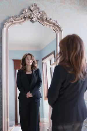 woman posing for branding photography at gorilla studio