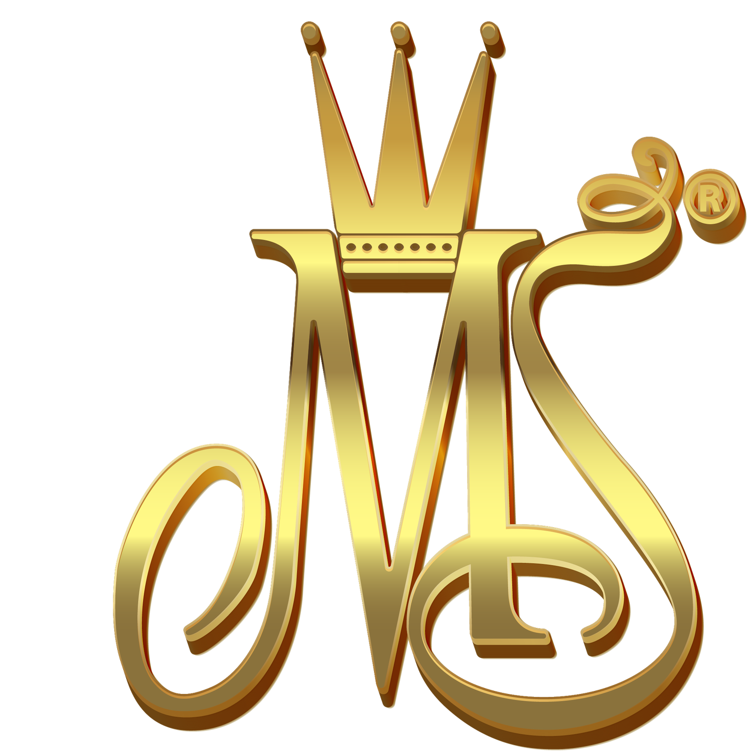 Golden crowned MS monogram logo with ornate lettering and registered trademark symbol on white background.