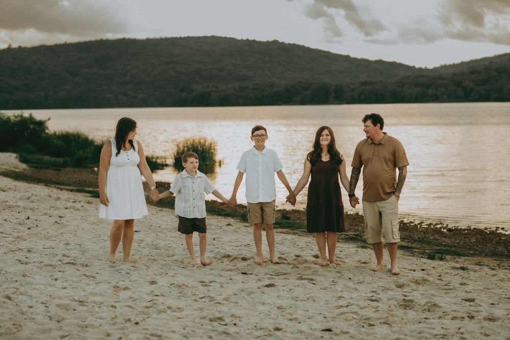 Yellow creek State Park, Indiana PA family portrait photographer Pennsylvania Beach sunset golden hour