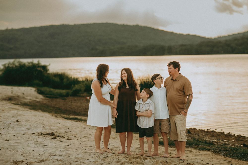 Yellow creek State Park, Indiana PA family portrait photographer Pennsylvania Beach sunset golden hour