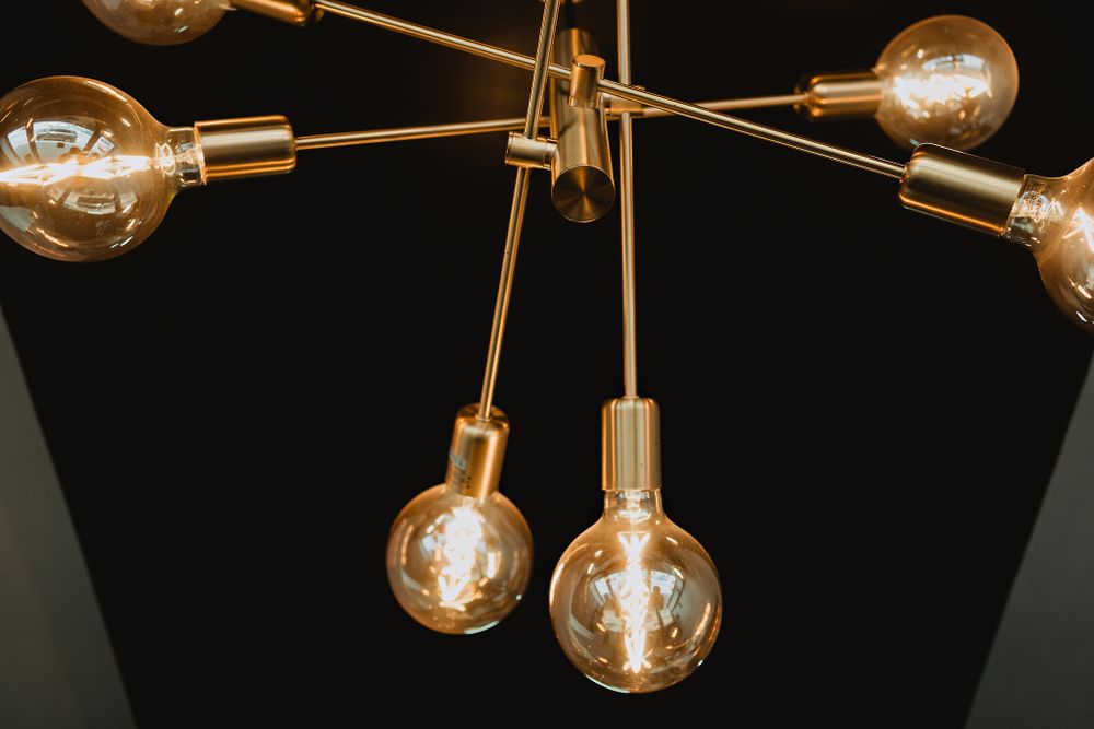 Decorative lights creating an artistic ambiance, enhancing the wedding celebration