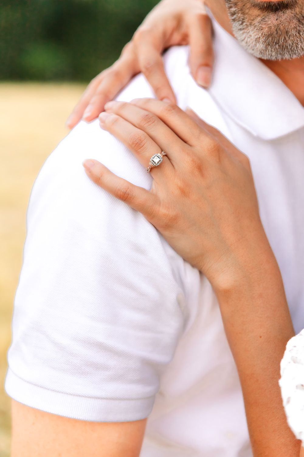 Close-up series showing tender moments and gentle touches between couple.
