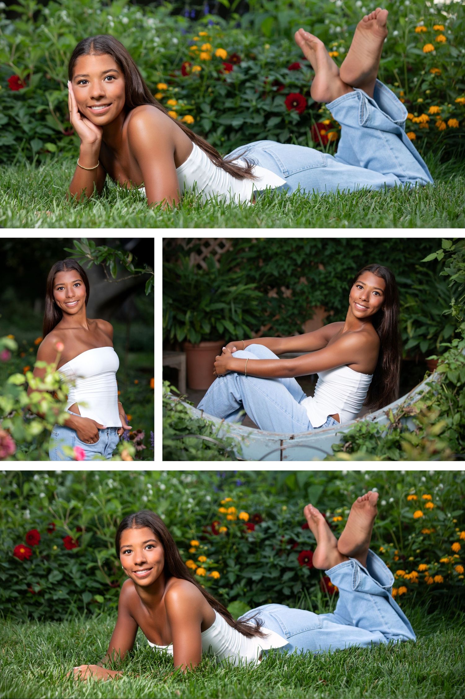 Olentangy senior pictures in Inniswoods.  Senior pictures in the park.  Senior pictures with flowers. Floral senior pictures.