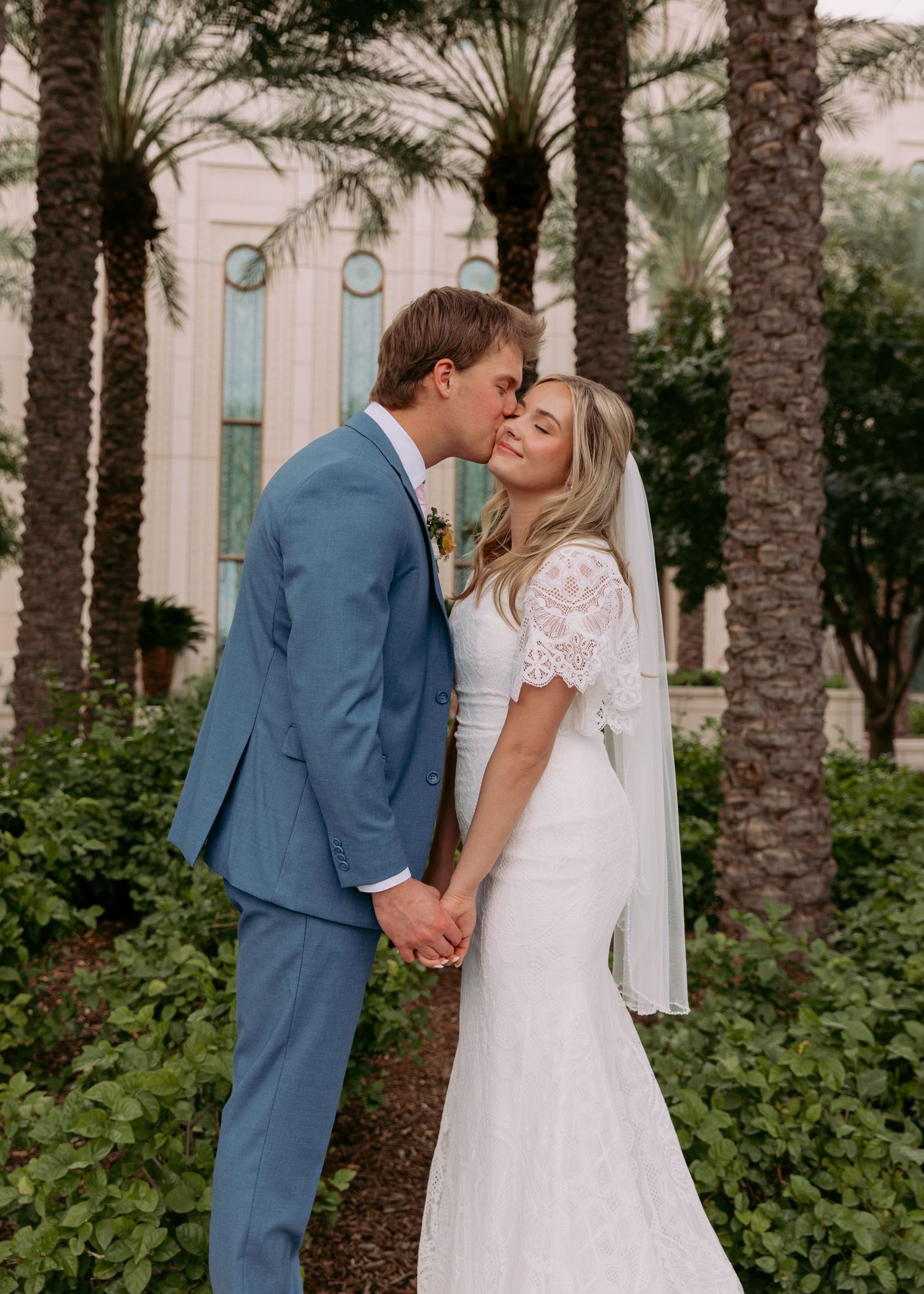 Wedding day temple photos in Arizona.